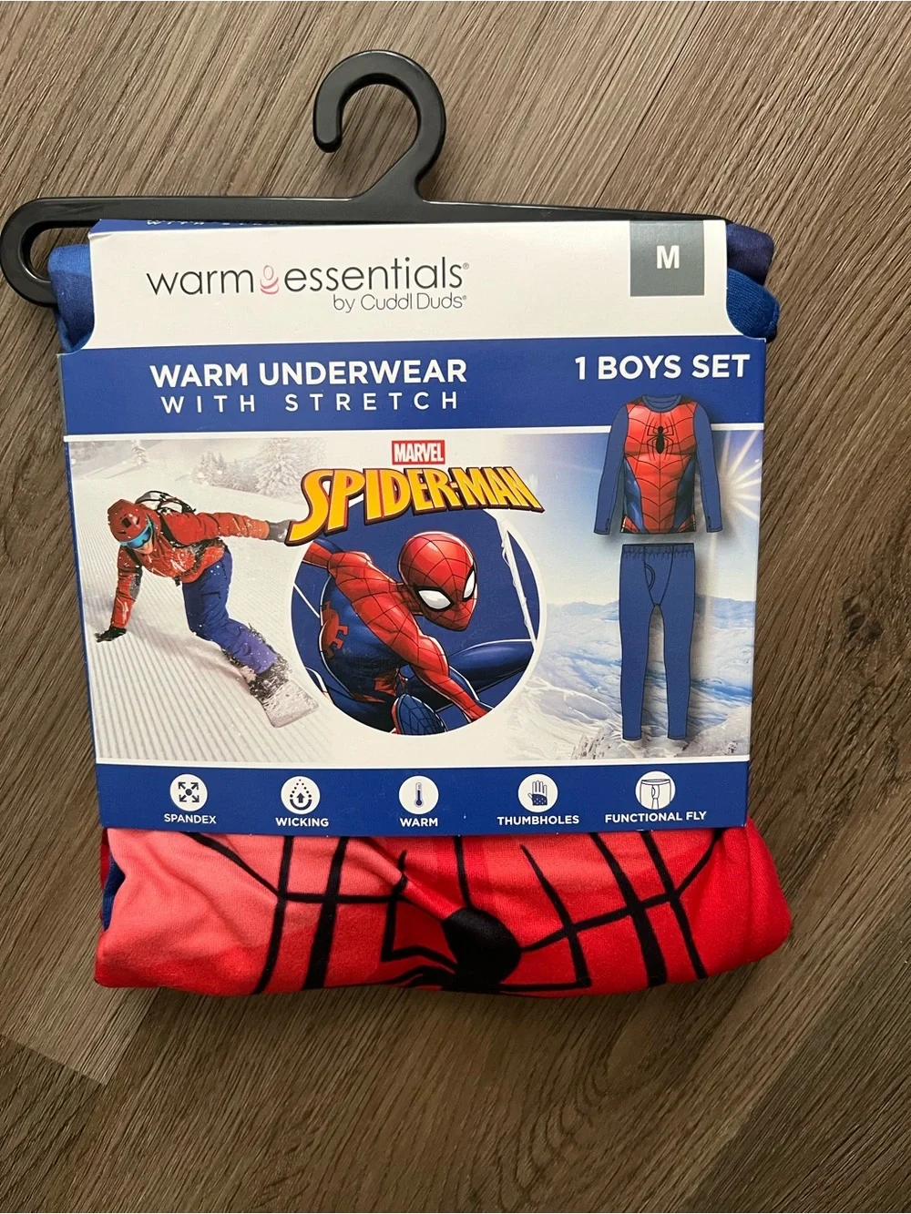 Spiderman Red and Blue Boys' Warm Underwear Set